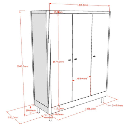 Kleerkast Lovelle 3 deurs