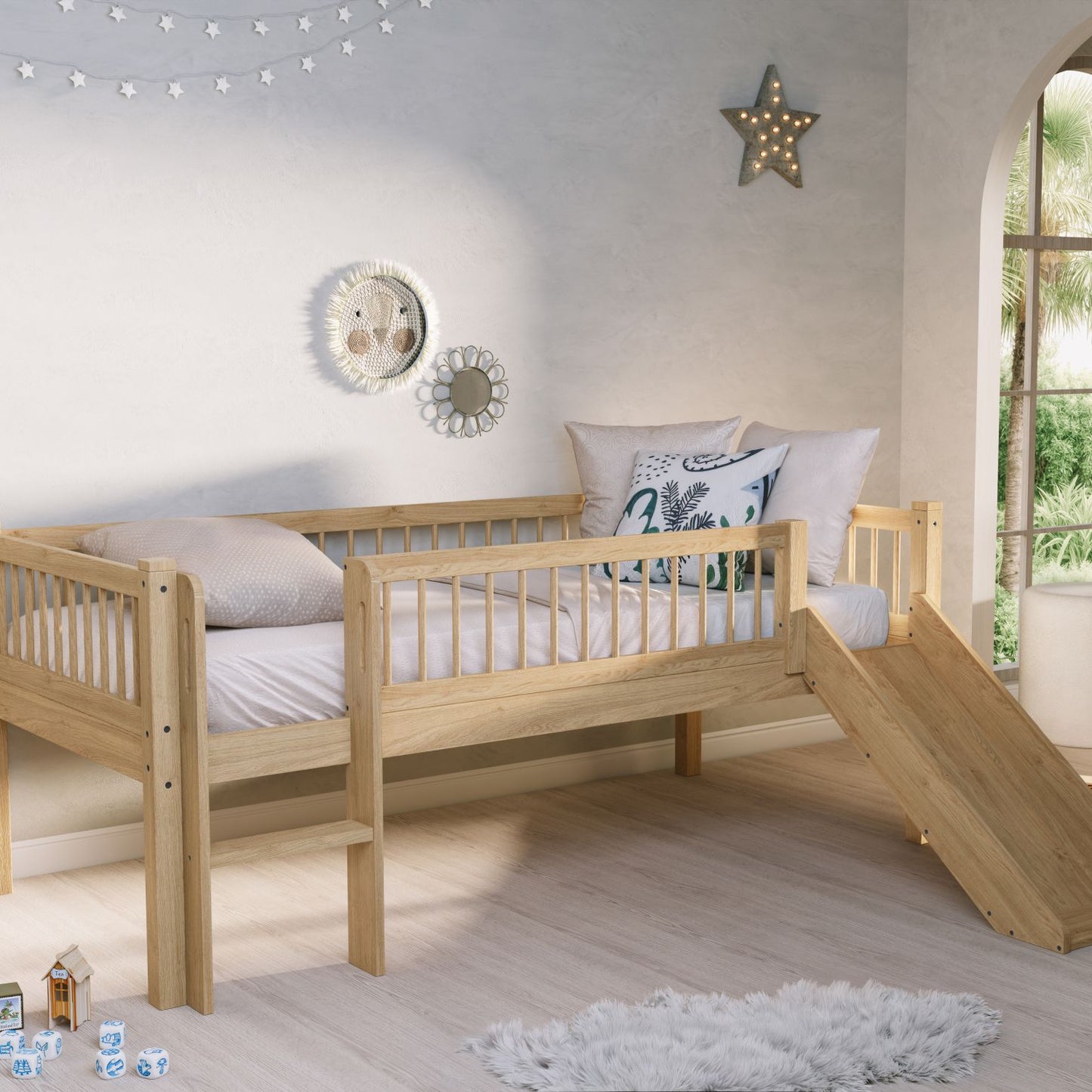 Halfhoogslaper met glijbaan Lovelle