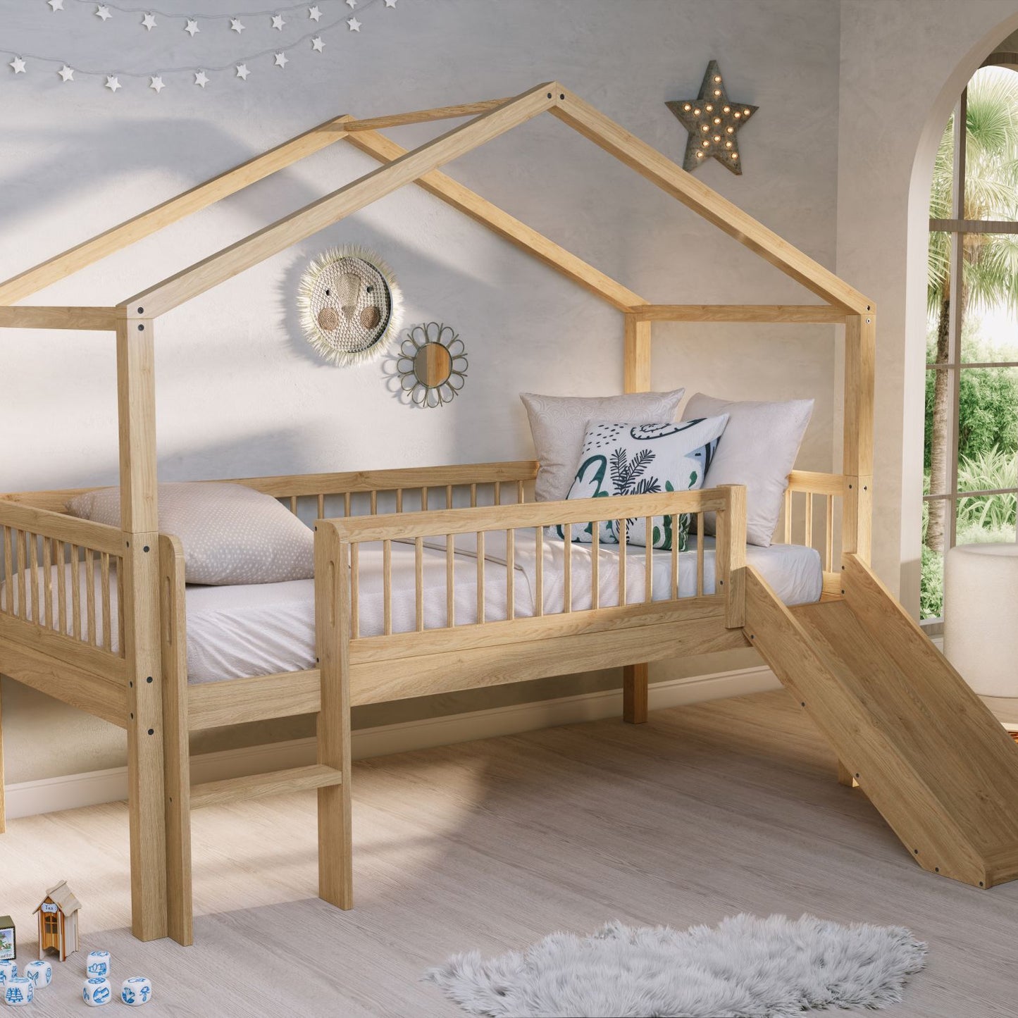 Huisbed met glijbaan Lovelle