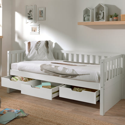 Kajuitbed Woodora 91cm met lades