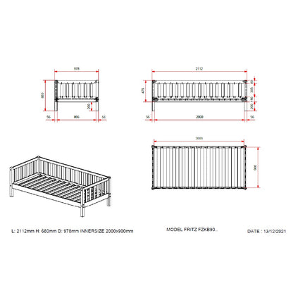 Kajuitbed Woodora 90cm