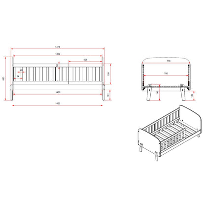 Peuterbed Veluna met bescherming