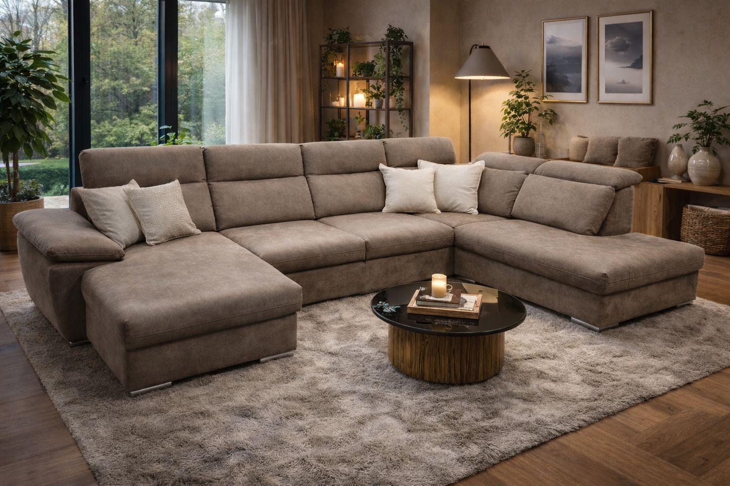 Hoeksalon Skagen slaapfunctie - Grijs/Taupe