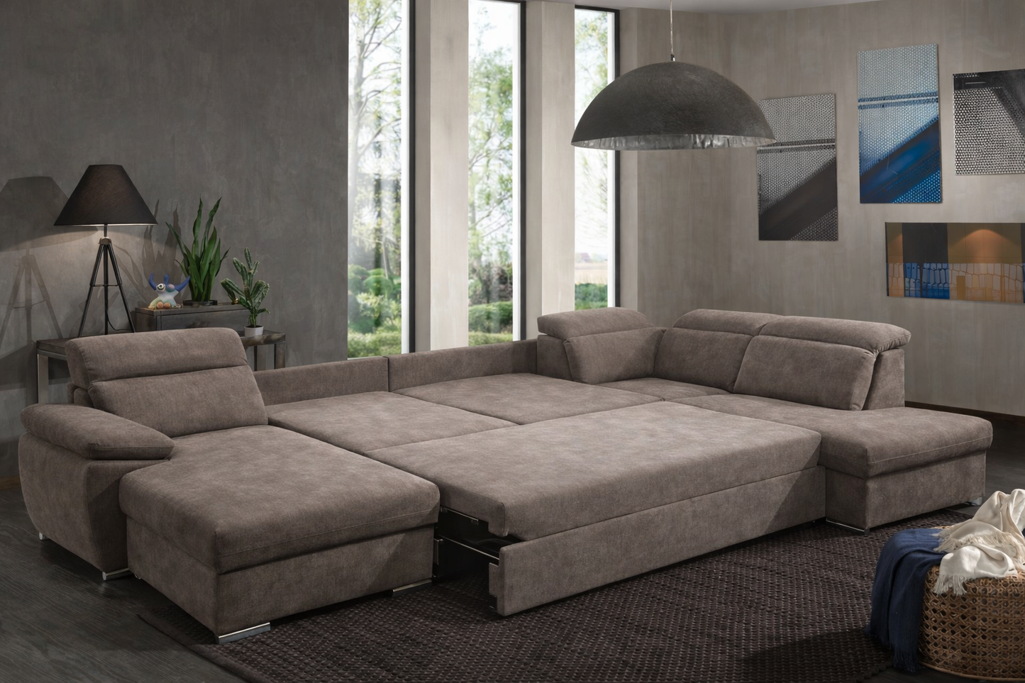 Hoeksalon Skagen slaapfunctie - Grijs/Taupe