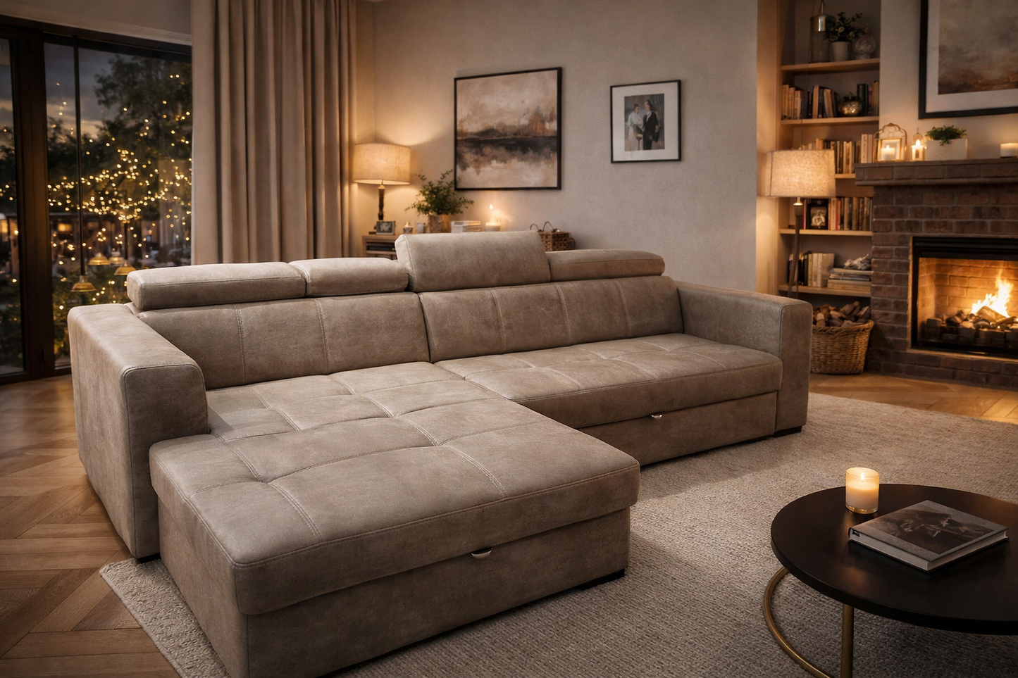 Hoeksalon Fjäll slaapfunctie - Lichtgrijs