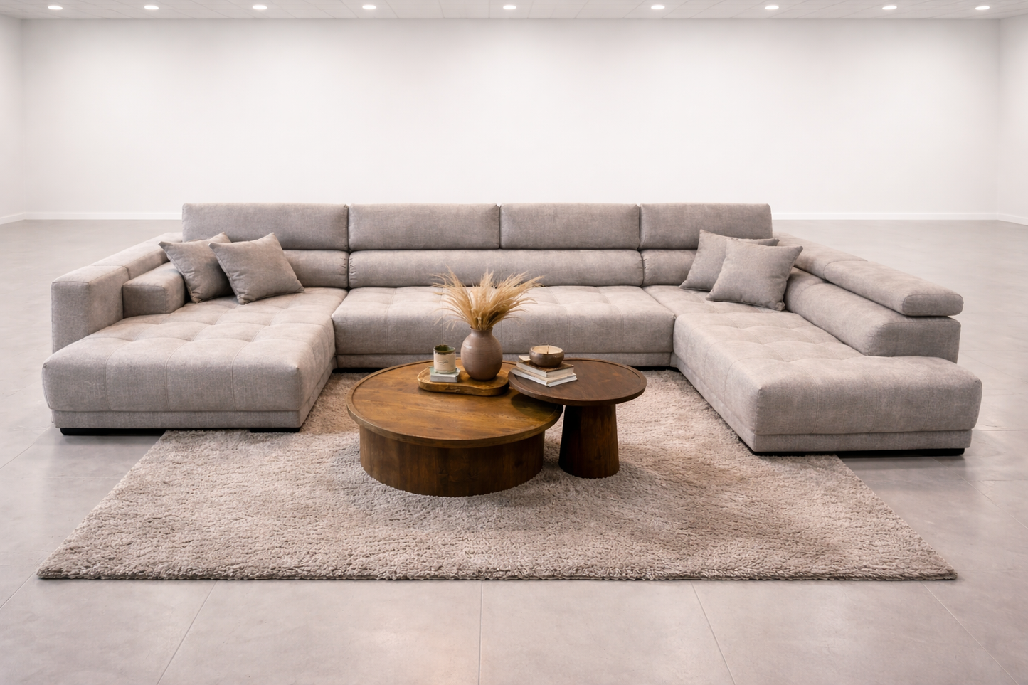 Hoeksalon Maison incl. 4 sierkussens - Grijs