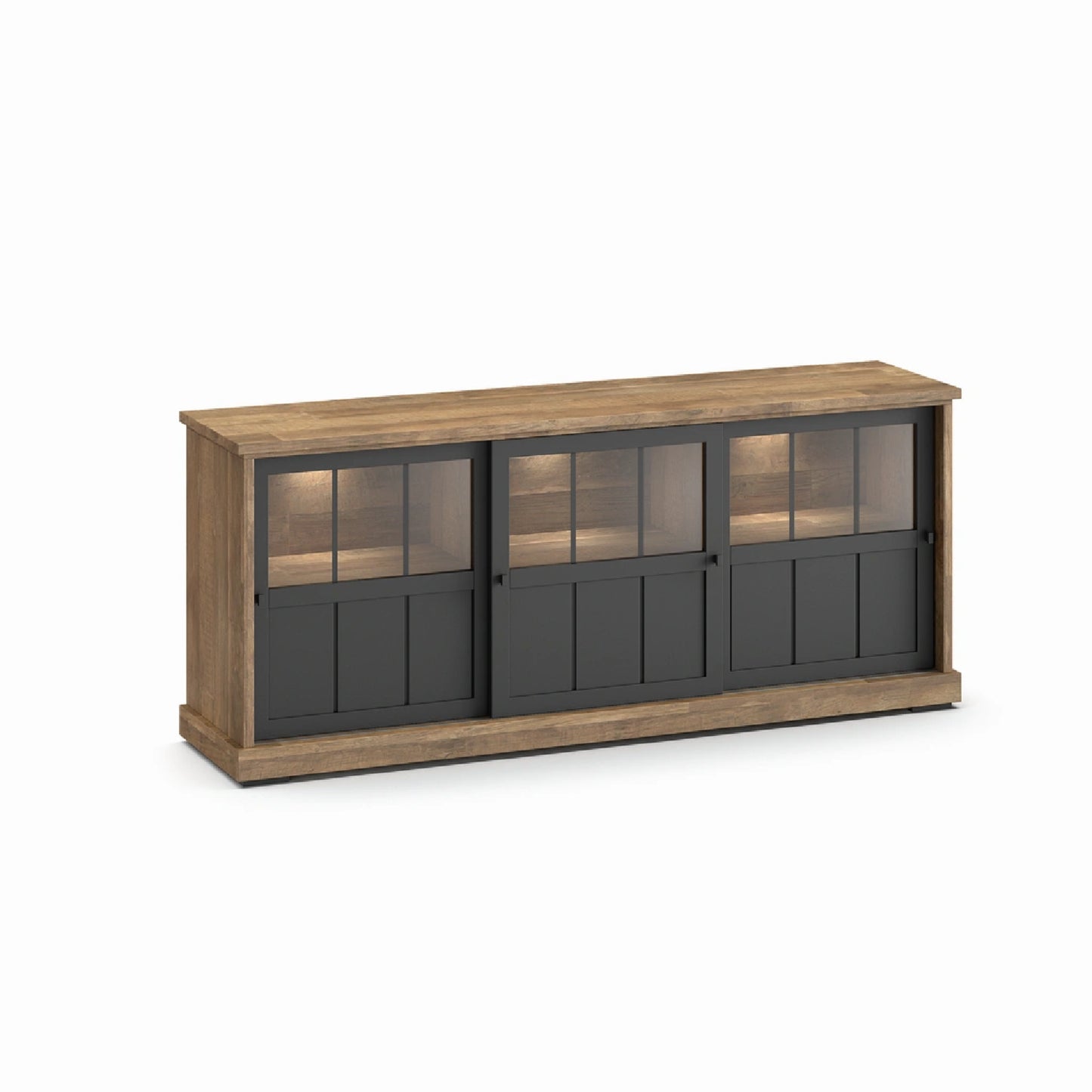 Dressoir Bricks&Wood met glas 209cm