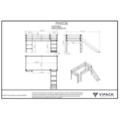 Hoogslaper met glijbaan Teralis
