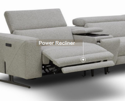 Hoekzetel met relax, opbergruimte en longchair rechts