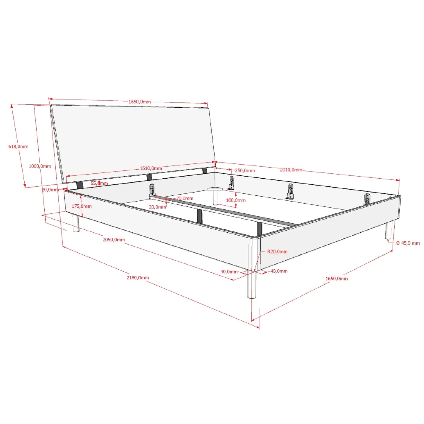 Tweepersoonsbed Lovelle 160cm