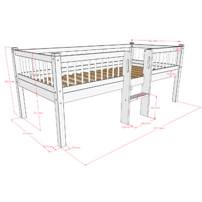 Halfhoogslaper met ladder Lovelle
