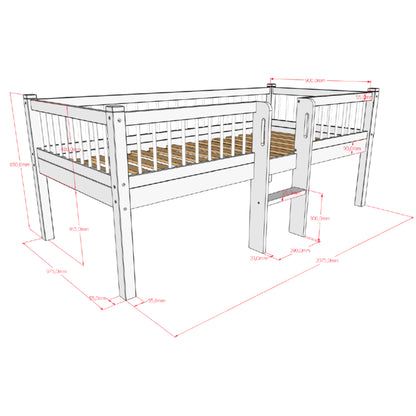Halfhoogslaper met ladder Lovelle