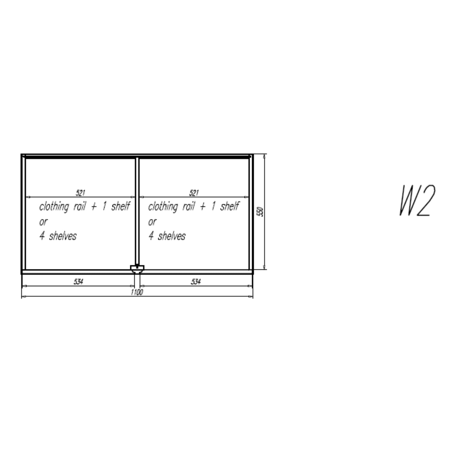 Kleerkast Silana 2 deurs